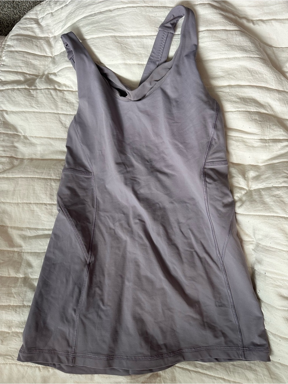 Athletic Scoop Neck Tank Dress - Dusty Lavender